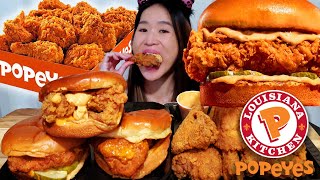 POPEYES CREAMY TRUFF MAYO Creamy Chicken Sandwiches amp Crispy Cajun Fried Chicken  Mukbang ASMR [upl. by Tchao]