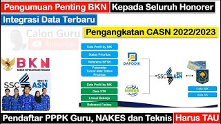 Pengumuan Penting BKN terkait Integrasi Data SSCASN Terbaru untuk Pengangkatan PPPK 20222023 [upl. by Yemarej401]