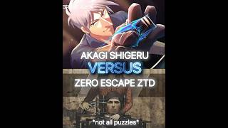 AKAGI SHIGERU VS ZERO ESCAPE ZTD PUZZLES shorts akagi zeroescape edit [upl. by Demeter530]