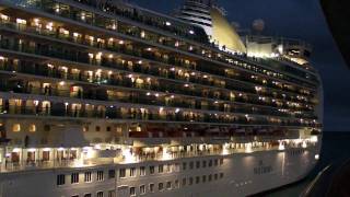 Cruise Ship Horn Battle at St Maarten Carribean [upl. by Diley721]