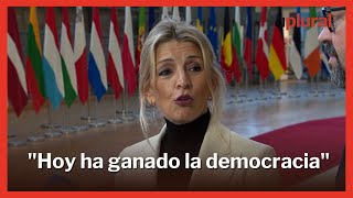 Díaz sobre el cambio de modelo laboral de Glovo quotHoy ha ganado la democraciaquot [upl. by Fi]