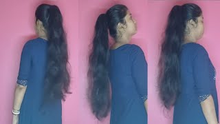 Korean High Ponytail Hairstyle  Longhair Ponytail Hairstyle  Easy Hair Style [upl. by Earesed]