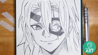 How To Draw Tengen Uzui Hashira Training Arc  StepByStep  Demon Slayer Drawing [upl. by Tterb]