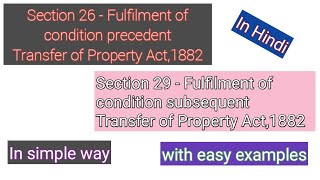 Section 26 Of Transfer Of Property Act  Section 29 Of Transfer Of Property Act  TPA  Law  Hindi [upl. by Notlok]