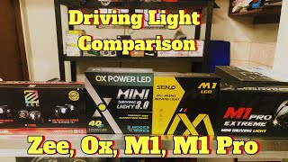 Mini driving light comparison Ox mini v3 M1 Pro Zee mini v3 M1 Ang totoong wattage at Lux [upl. by Harlie]