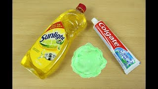 Dish Soap and Colgate Toothpaste Slime  How to Make Slime Soap Salt and Toothpaste NO GLUE [upl. by Sella]