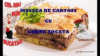 Musaca de cartofi cu carne tocatã [upl. by Adnolat430]