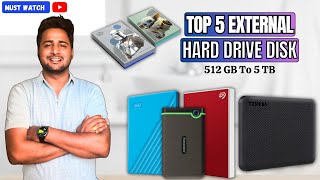 Best 5 Hard Drive For PCLAPTOP⚡Best 5 External HDD 2024⚡Top 5 External Hard Disk 2024 [upl. by Noswad]