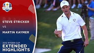 Martin Kaymer vs Steve Stricker  Extended Highlights  2012 Ryder Cup [upl. by Ruhtua497]