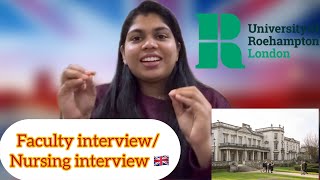 Uk 🇬🇧 Faculty Interview Nursing interview roehampton uk nursinginterview [upl. by Lewellen]