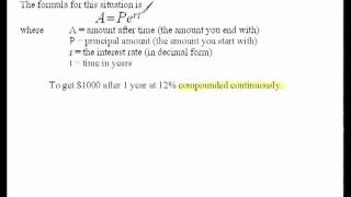 Continuously Compounded Interest 67 [upl. by Aneryc]