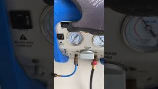 Refrigerant recovery machine and recovery cylinder  HVAC work [upl. by Alexina284]