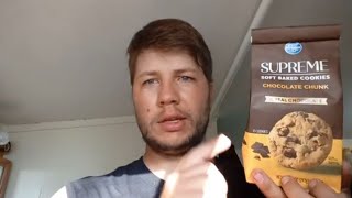 Review Kroger Supreme Soft Baked Cookies Chocolate Chunk [upl. by Aratas]