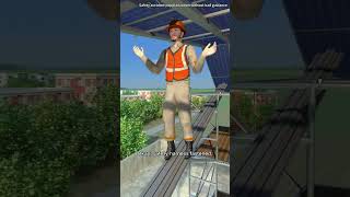 Remember your safety harness when servicing your PV panels safetyfirst besafe foryou animation [upl. by Mcilroy]