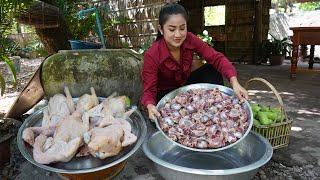 Countryside Life TV Chicken gizzard Winter melon Chickens cooking  Mother and daughter cooking [upl. by Nocaed]