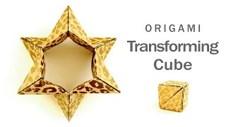 折り紙 変身キューブ Origami Transforming Cube [upl. by Hurless129]