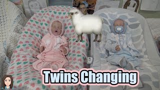 Changing Reborn Baby Twins Raelynn amp Ryan Into New Lamb Outfits  Kelli Maple [upl. by Rehctelf]