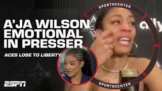 Aja Wilson emotional in press conference after loss 🗣️ I just LOVE my teammates  SportsCenter [upl. by Rose]