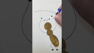 How to draw an Ant  Step by step Drawing for kids🐜🤎 [upl. by Eremehc]