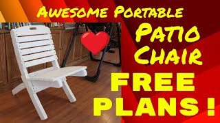 S3 Ep11 Awesome Portable Patio Chair FREE PLANS [upl. by Trellas]