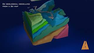 3D Geological Model from a 2D map [upl. by Pirri]