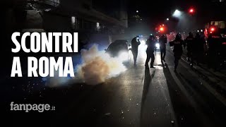 Roma manifestazione contro il coprifuoco bombe carta e scontri in centro [upl. by Analahs371]