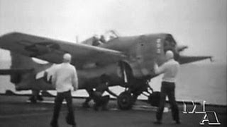 Catapulting off a US Navy Carrier  1944 [upl. by Beberg433]