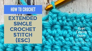 Extended Single Crochet Stitch  ESC  How to Crochet  Slow Crochet Tutorial [upl. by Edas928]