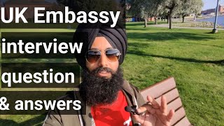 UK Embassy interview Question and Answers 🇬🇧 Must watch [upl. by Lankton]