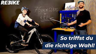 Richtige Rahmengröße fürs EBike ermitteln 🚴‍♂️📏 Der umfassende Leitfaden 🚲🔍  Rebikecom [upl. by Eusoj767]