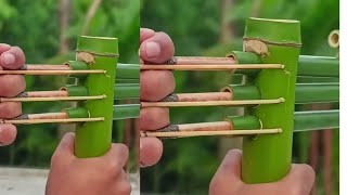 Triple power rubber made bambu ganhow to make triple power gun with bamboo [upl. by Ardiek945]