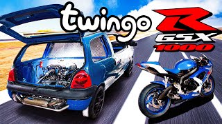 TWINGO SWAP 1000 GSXR  UNE PROPULSION DE LENFER  🔥😈 Ep1 [upl. by Ecnar]