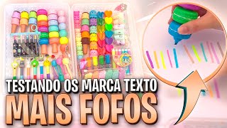 Testando os marca textos mais fofos do mundo 😍 [upl. by Aicekan]