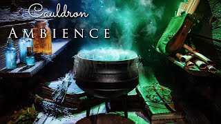 Witchs Cauldron Halloween Ambience 🔮🌛 Bubbling Sounds Stirring Crackling Witch laughs [upl. by Orferd472]