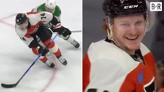 Flyers Owen Tippett INSANE Spin amp Backhanded Goal 🤯 [upl. by Evad]