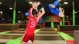 WWE MOVES AT THE TRAMPOLINE PARK 4 [upl. by Torrell]