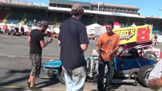 Oswego Speedway 2012 ISMA Winged Super Modified Pit Action A Sat Sept 1 2012 [upl. by Latsyek]