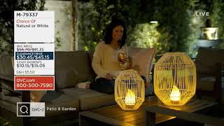 Barbara King Rattan Lantern Collection with Tiki Flame amp Remote on QVC [upl. by Naimad659]