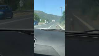 Car Tailing a Caravan That Has a Tire on Fire [upl. by Eiuol24]