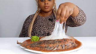 Asmar mukbang tilapia fish pepper soup and white starch [upl. by Lange]