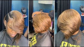 Easy amp Quick Short Layers Bob Haircut With Asymmetrical amp Graduation  Bob Hairstyle Women [upl. by Walczak]