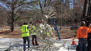 Installation of Jaume Plensas sculpture quotSelf Portrait IIIquot 21323 full video [upl. by Brackely]