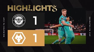 A Tommy Doyle stunner  Tenman Wolves earn FA Cup replay  Brentford 11 Wolves  Highlights [upl. by Devlin]