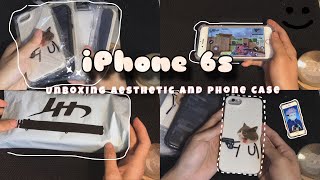 iPhone 6s gray 📦 aesthetic unboxing 🤍 phone case  set up ✨ [upl. by Iadam]