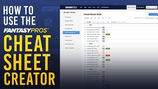 How to Use the FantasyPros® Cheat Sheet Creator 2020 Fantasy Football [upl. by Bryner440]