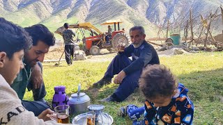 Completing the foundation of the grandmothers building with a tractor [upl. by Acinoed]