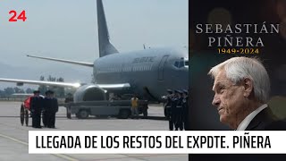 Emotivo momento la llegada de los restos del expresidente Sebastián Piñera  24 Horas TVN Chile [upl. by Ecinrev]