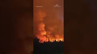 Flames seen over Jasper National Park [upl. by Nosneh]