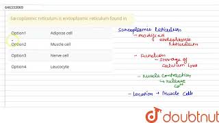 Sarcoplasmic reticulum is endoplasmic reticulum found in  CLASS 9  CEL THE BASIC UNIT OF LIF [upl. by Etnomal841]