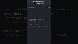 Usage of Styled Components in React coding programming frontend reactnative react [upl. by Ij634]